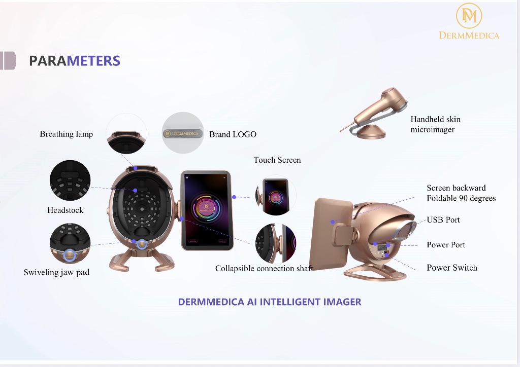 DermMedica AI Imager parameters and hardware callouts
