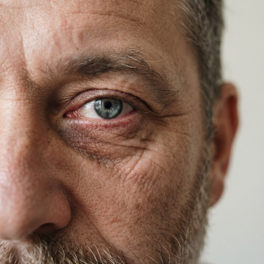 James, 50 eye before treatment