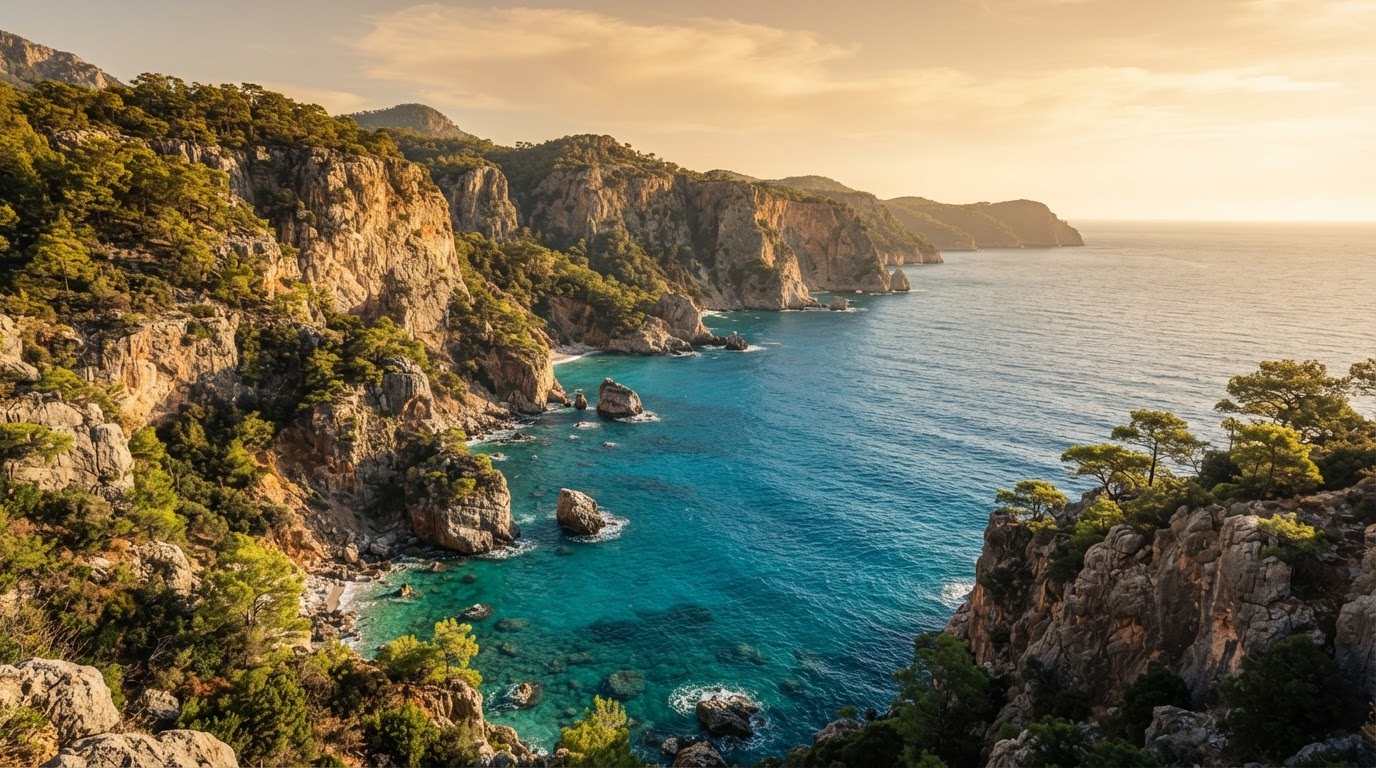 Mediterranean coastline near Antalya Turkey