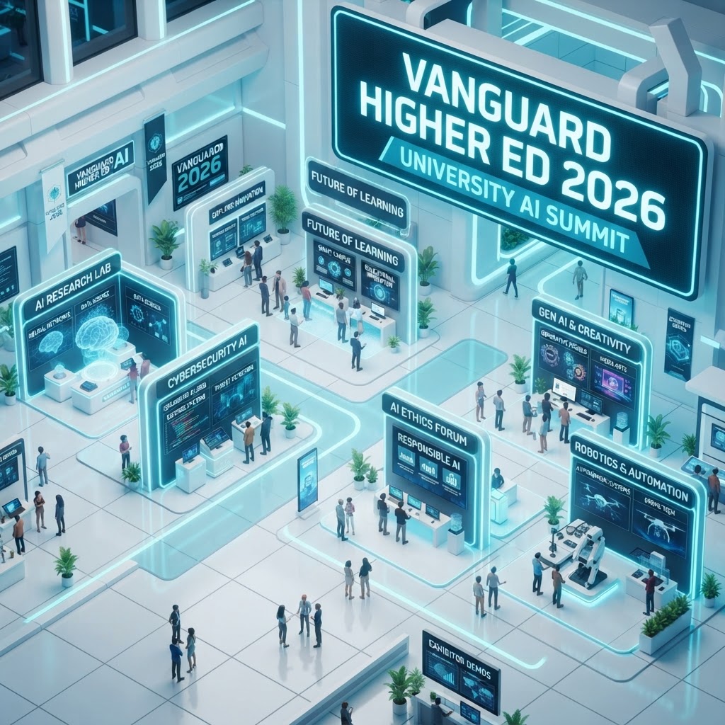 3D render of futuristic virtual exhibition hall
