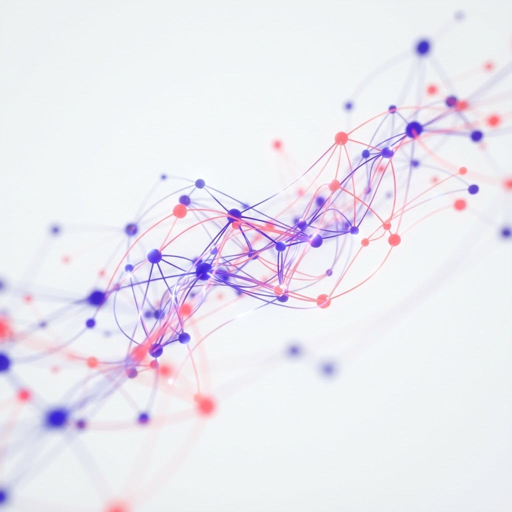 Abstract digital mesh network visualization