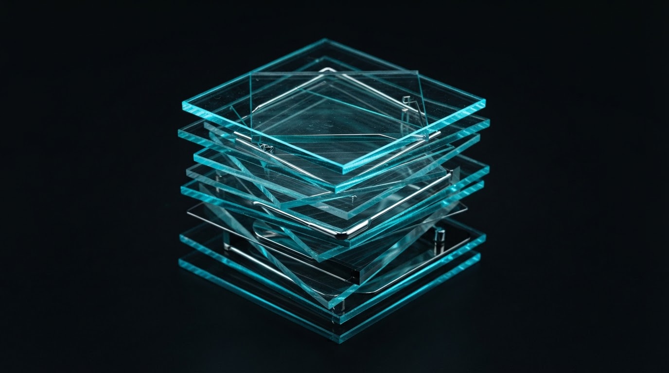 Abstract layered glass visualization