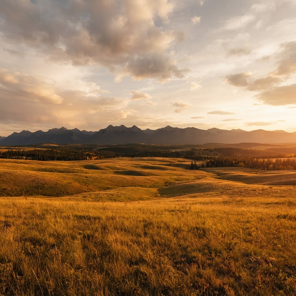 Rocky View County landscape at golden hour