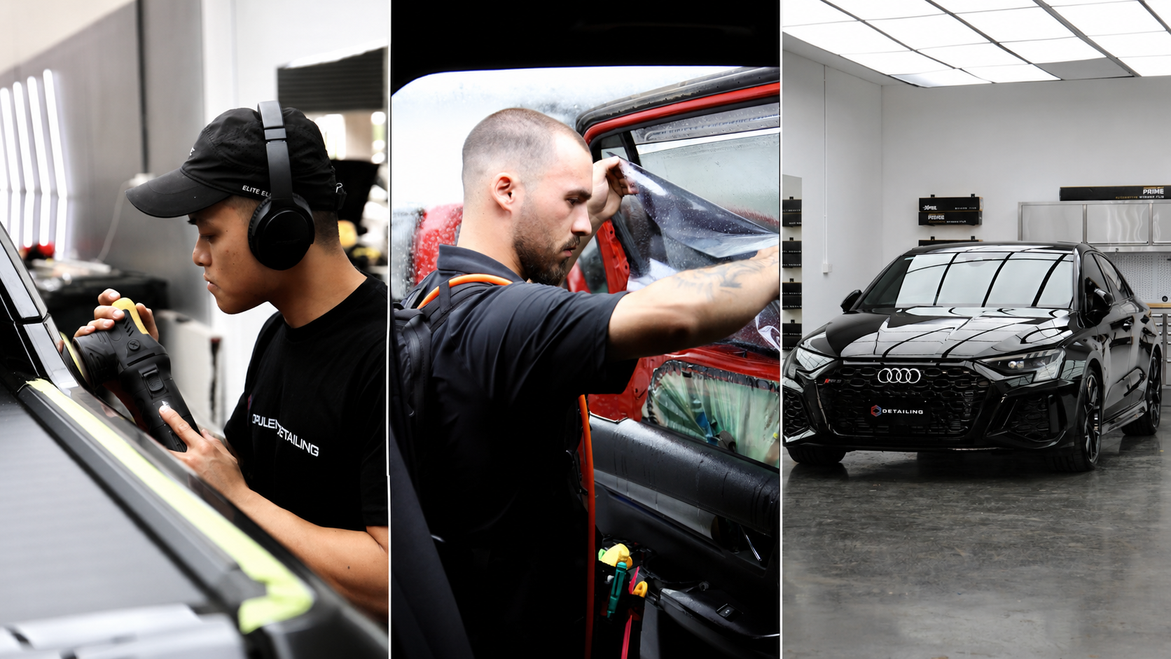Brand-new vehicle being prepared for ceramic protection at Opulent Detailing Epping