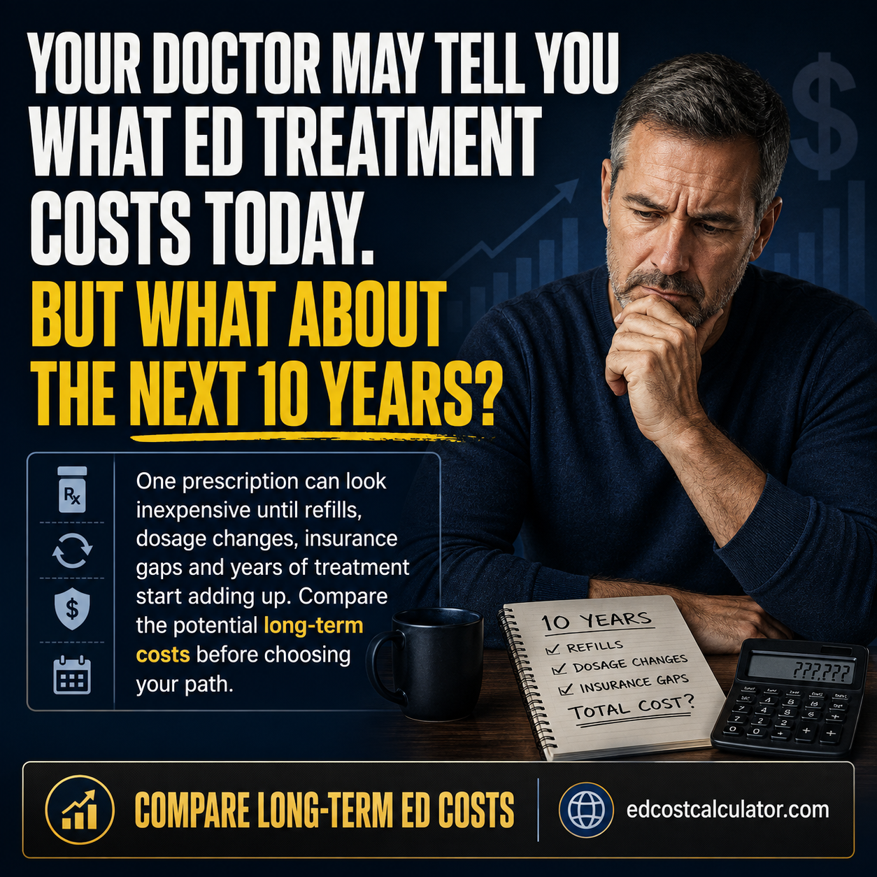 Your Doctor May Tell You What ED Treatment Costs Today. But What About the Next 10 Years?