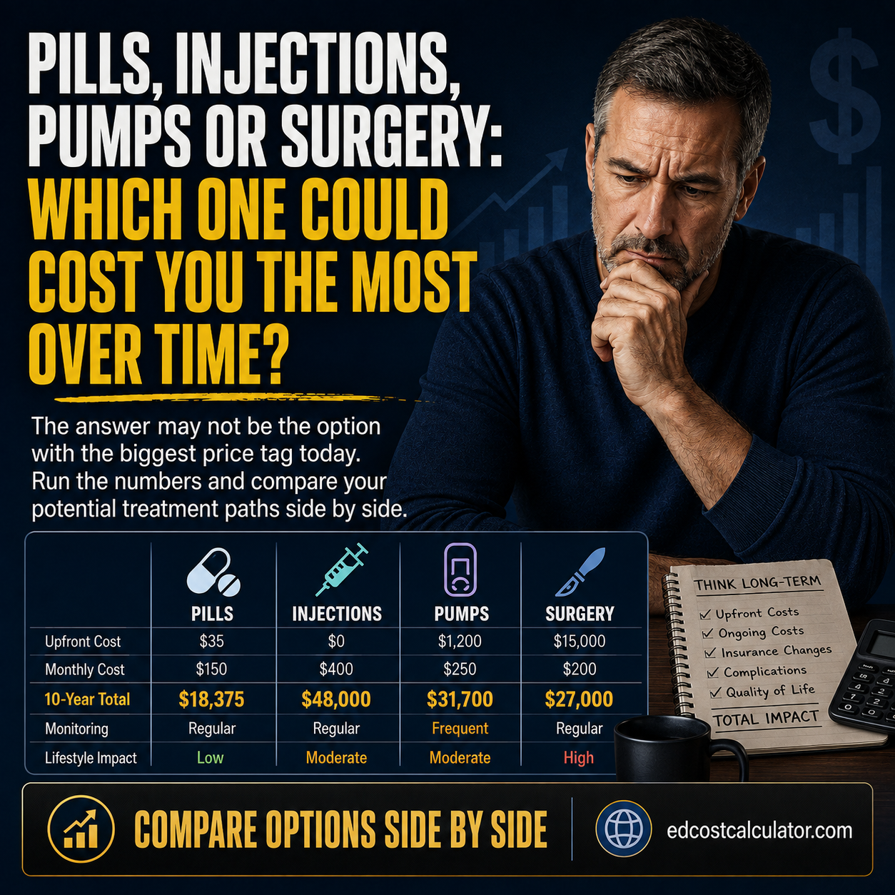 Pills, Injections, Pumps, or Surgery: Which One Could Cost You the Most Over Time?