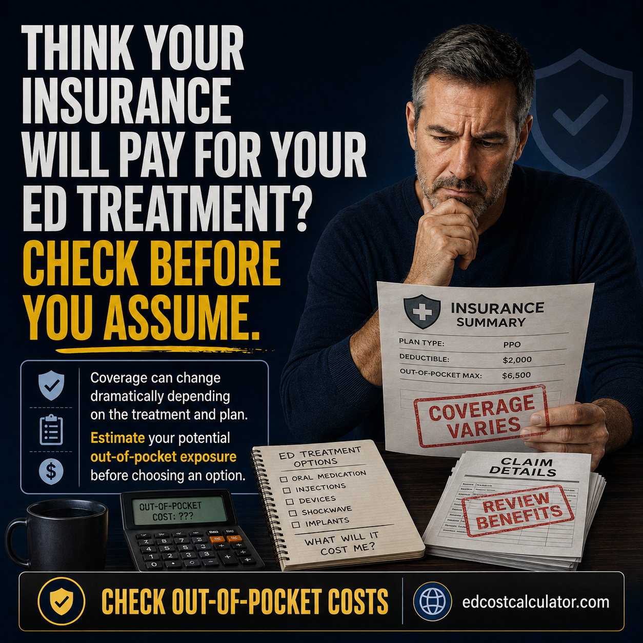 Think Your Insurance Will Pay for Your ED Treatment? Check Before You Assume.