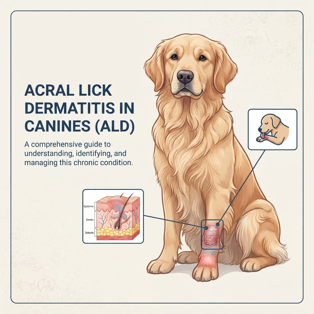 Acral Lick in Dogs — Acral Lick Dermatitis, or lick granuloma, is a chronic skin condition resulting from repetitive self-trauma caused by persistent licking of a specific area, usually on the distal limb.