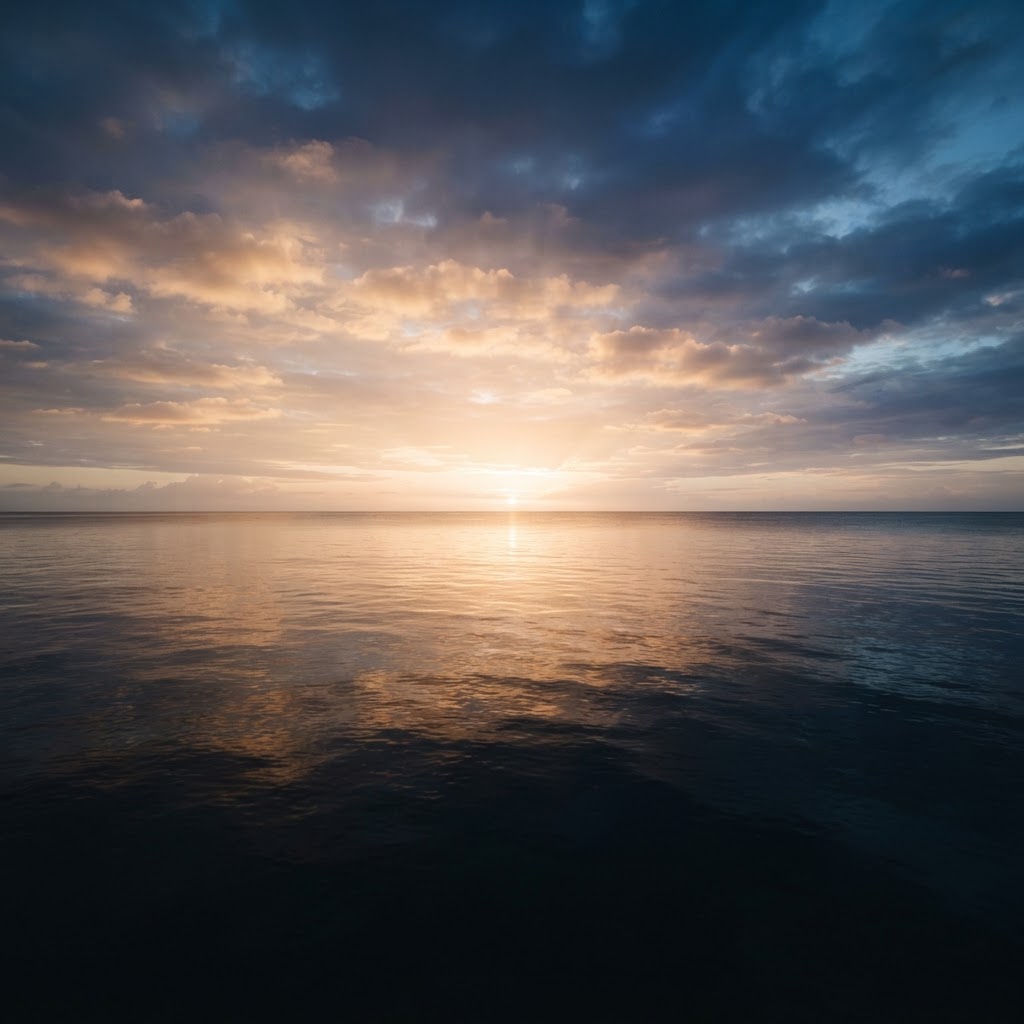 Open horizon at sunrise