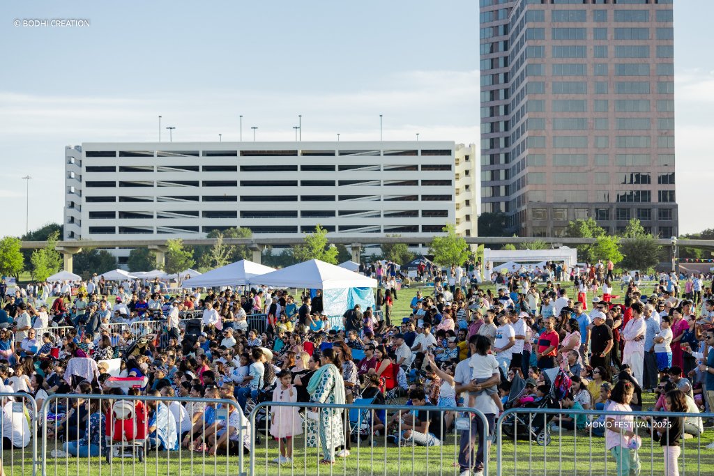 Crowd watching a performance at the festival