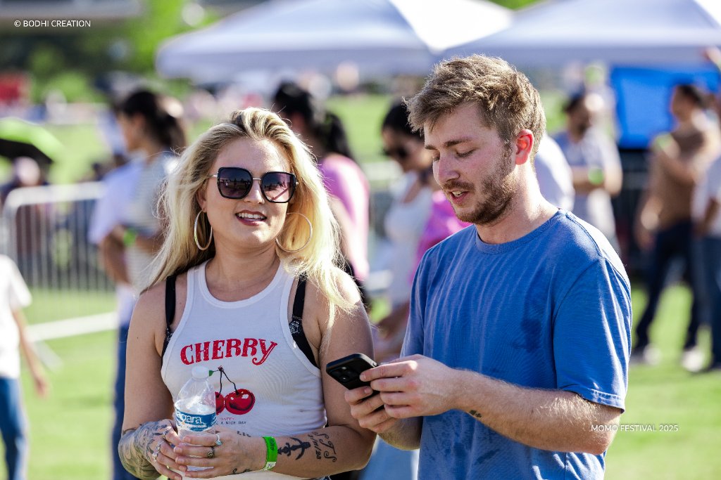 Festival-goers enjoying the event