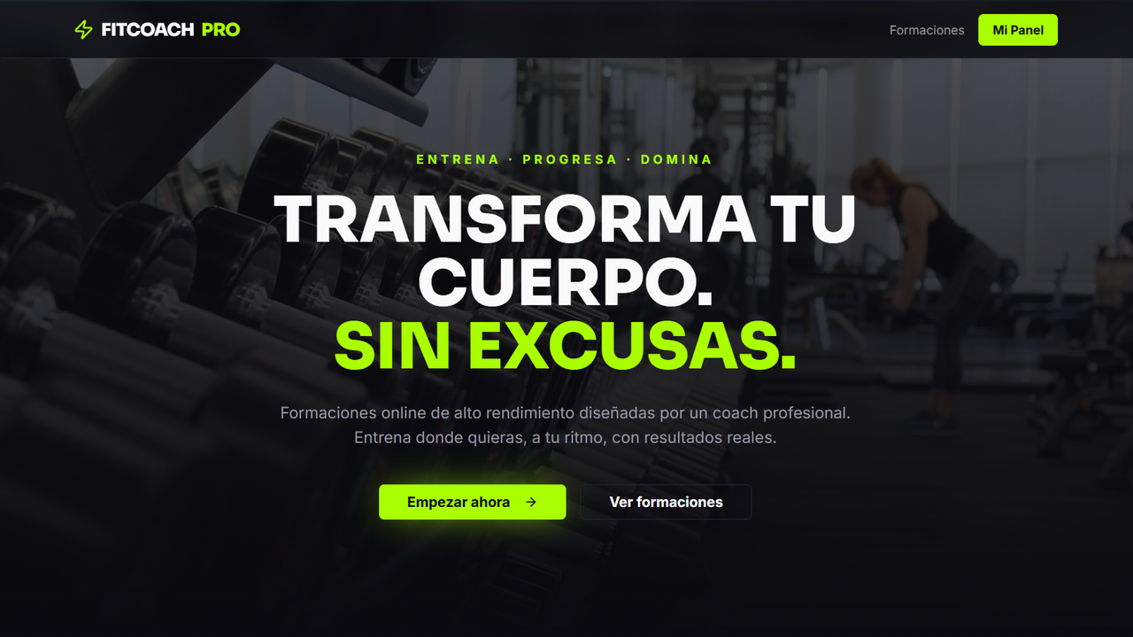 Coach Fitness Español template preview