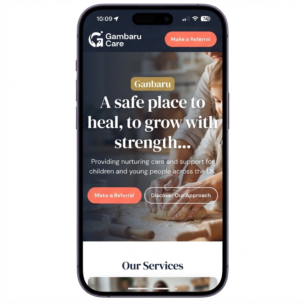 Gambaru Care mobile view