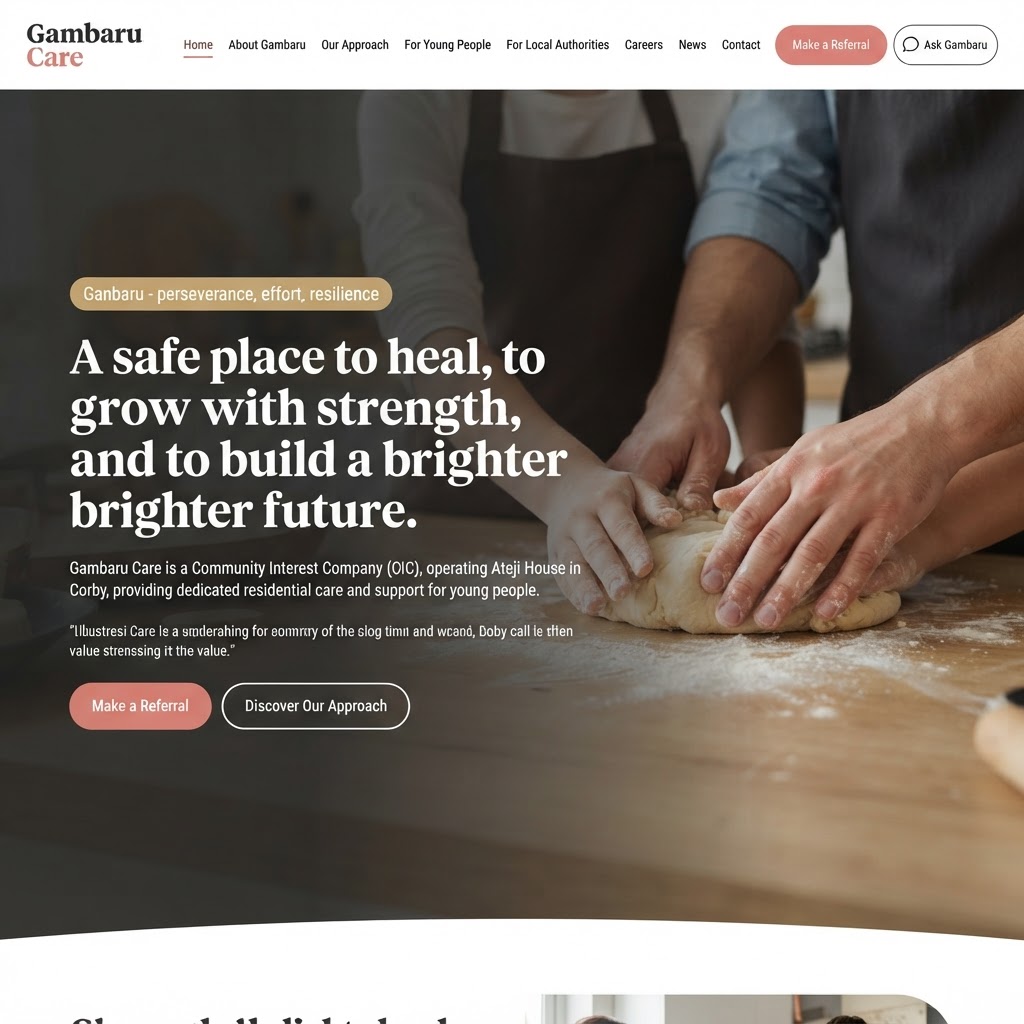 Gambaru Care, Care website design by BuzzBytes