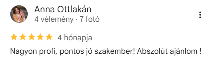 KárpitKing ügyfélvélemény a Google-on