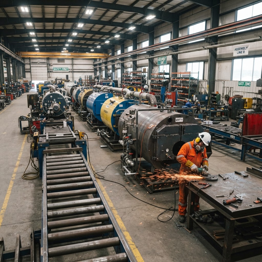 Darbas pramoninių šildytuvų fabrike