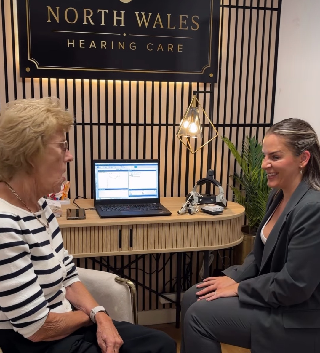 Audiologist consulting with a patient at North Wales Hearing Care