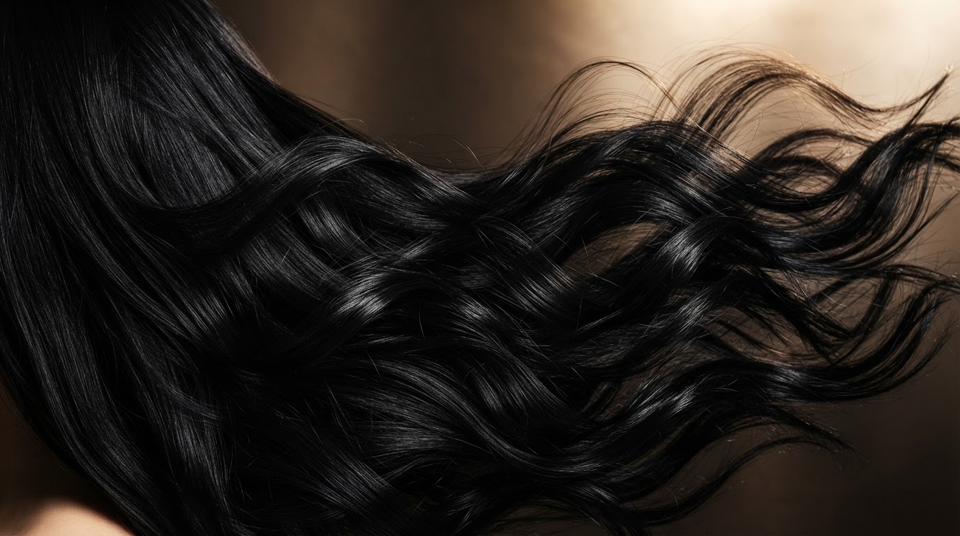 Coiffure élégante et cheveux en mouvement