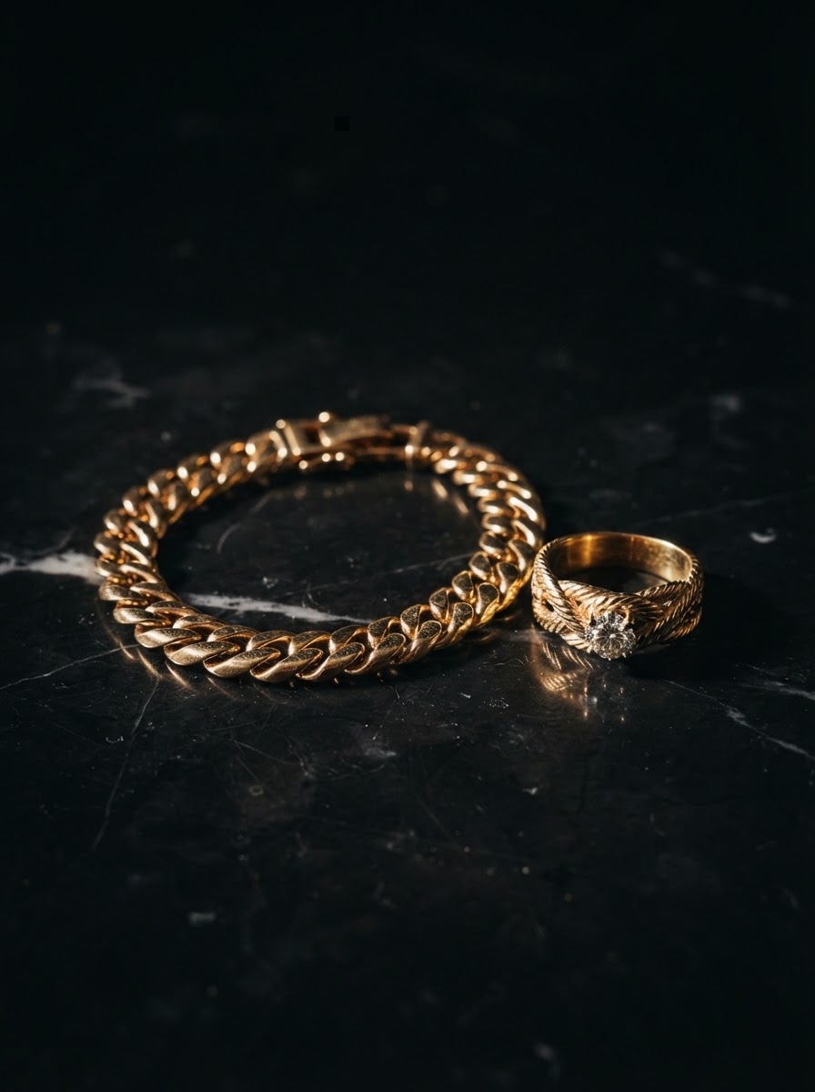 Gold Bracelet & Ring Set