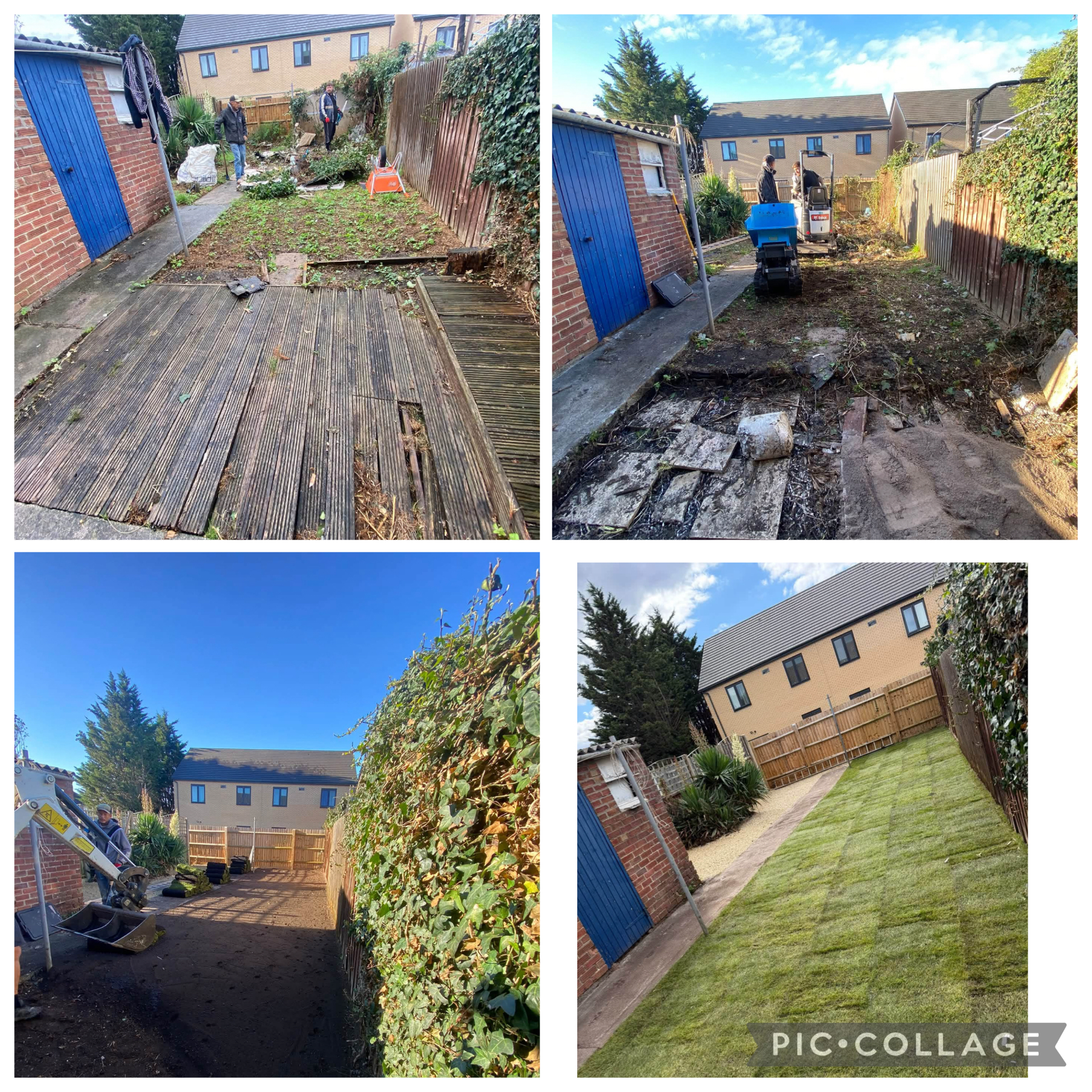 Rotten Decking Removal & Fresh Turf Laying