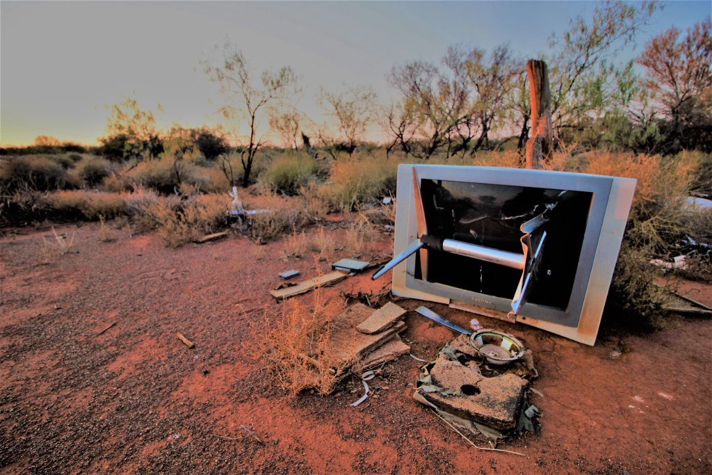 Abandoned CRT television