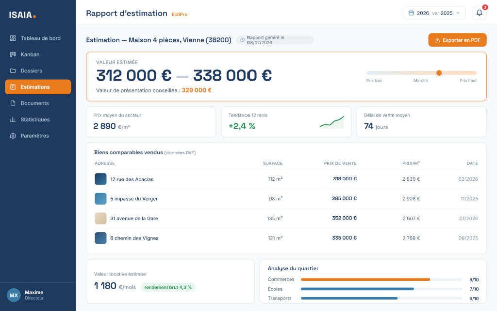 ISAIA — Rapport d'estimation