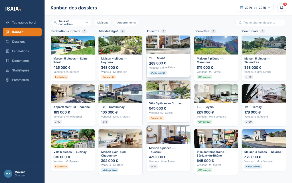 ISAIA — Kanban des dossiers