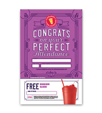Perfect Attendance - FREE Medium Slush