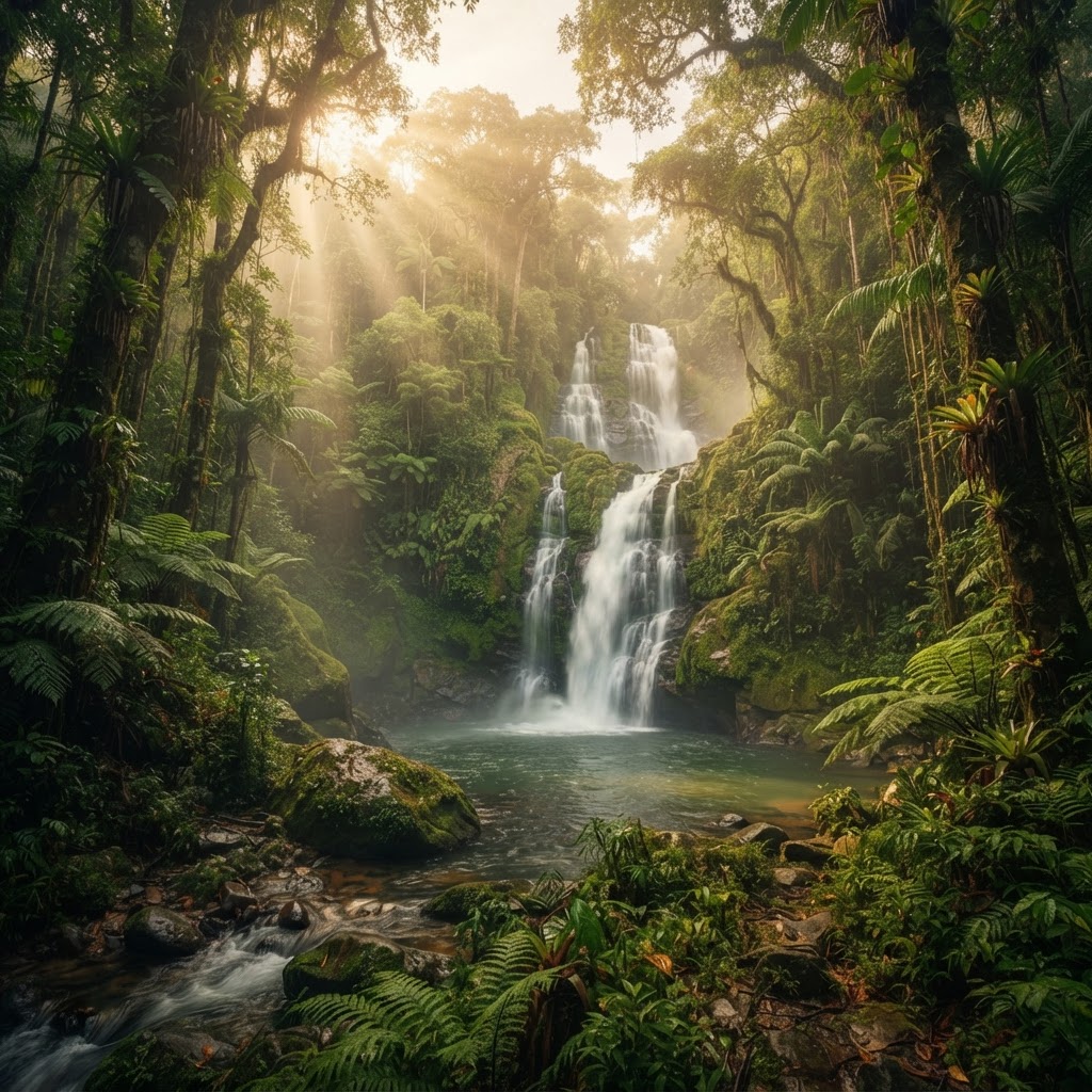 Amazonas-Wasserfall im Regenwald