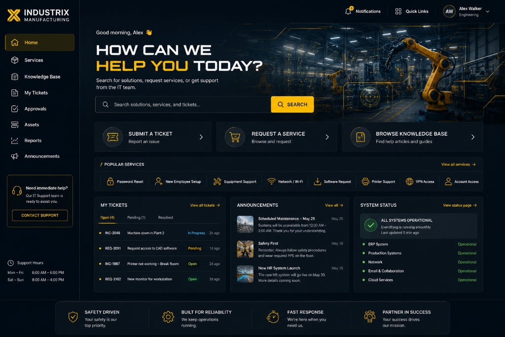 Industrix Manufacturing Portal