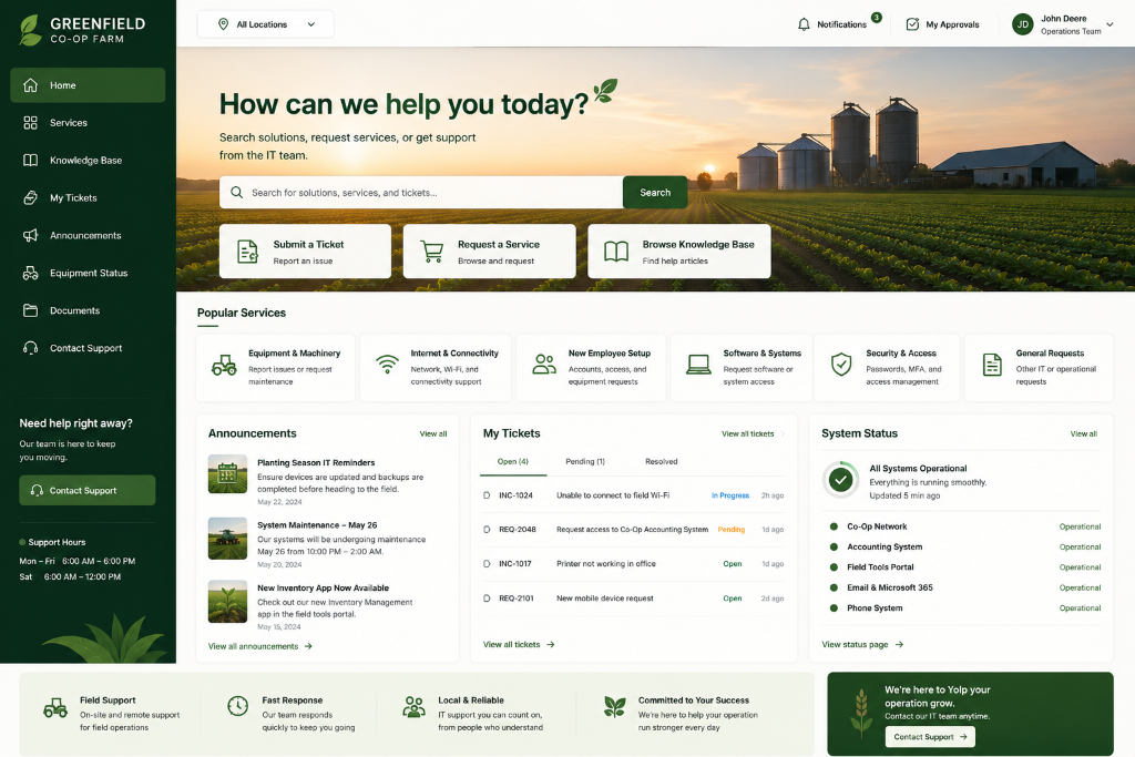 Greenfield Co-op Farm Portal