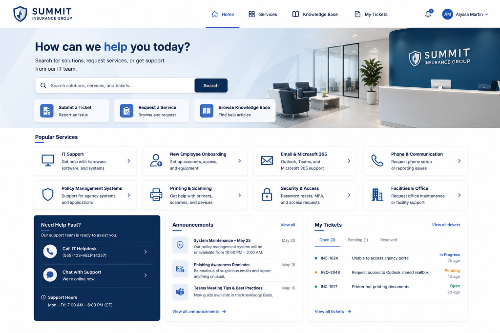 Insurance portal