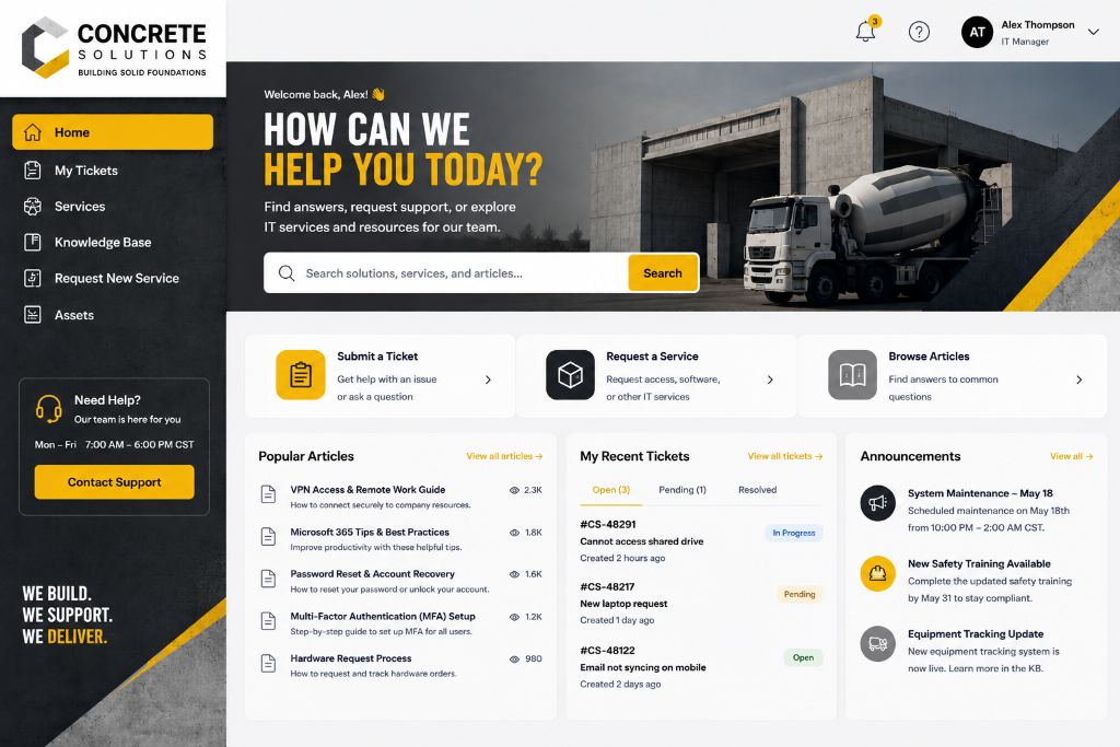 Construction portal