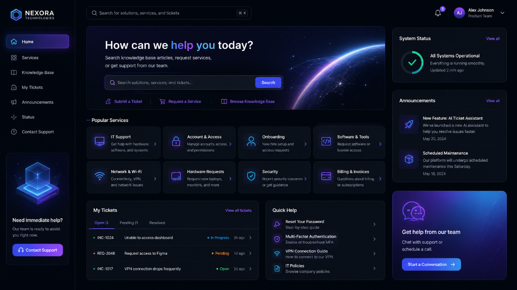 Nexora Technologies Portal
