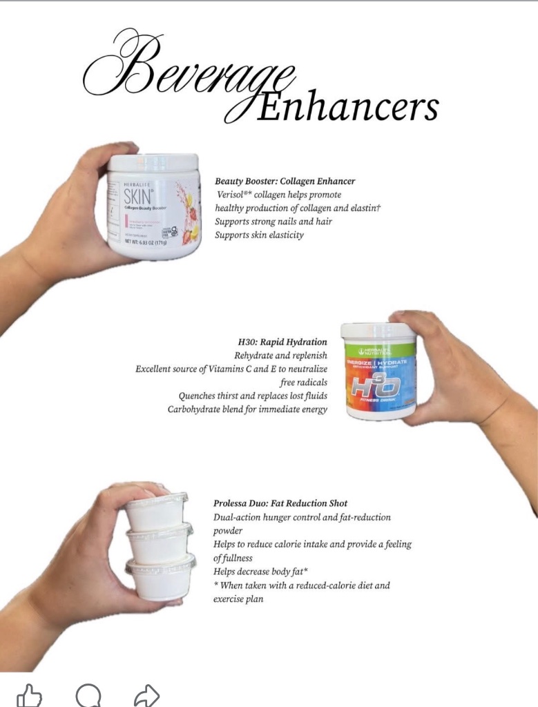 Beverage Enhancers — Collagen Beauty Booster, H3O rapid hydration, Prolessa fat reduction shot
