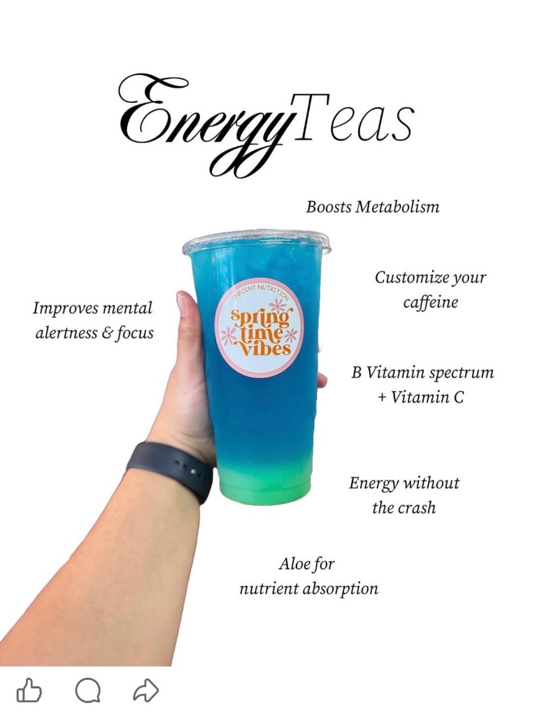 Energy Teas — boosts metabolism, customizable caffeine, B vitamins and Vitamin C