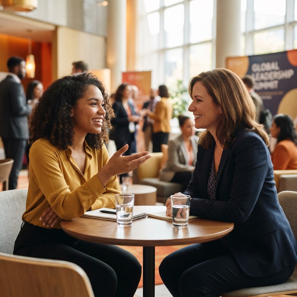 Entretien individuel entre un jeune et un employeur pendant LEVEL UP