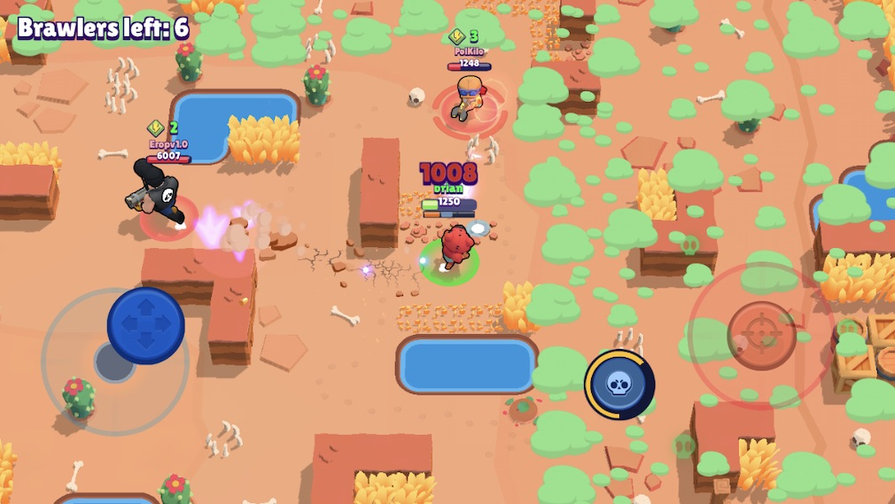 Duel de Brawl Stars sur mobile pendant LEVEL UP