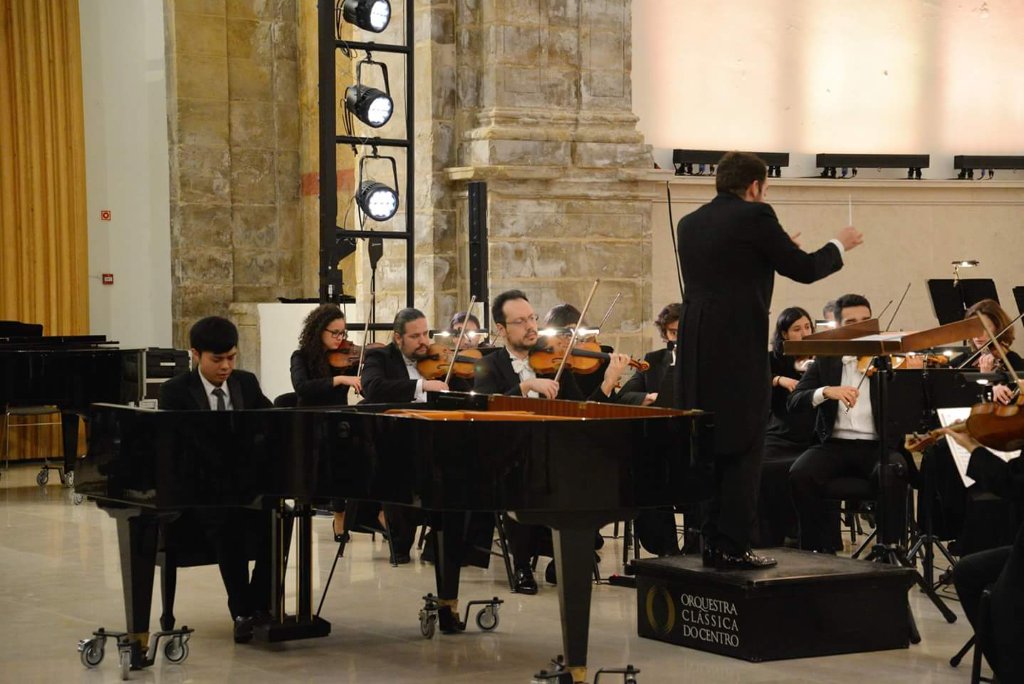 Orchestra performance — side view
