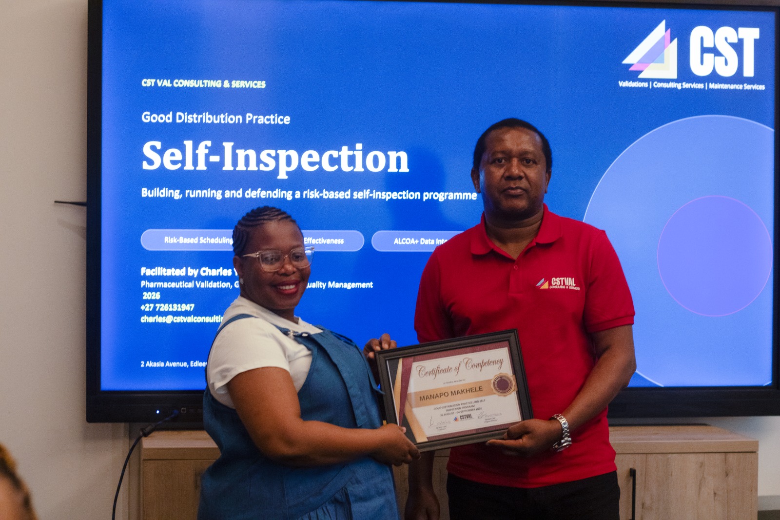 Certificate of Competency awarded to Manapo Makhele