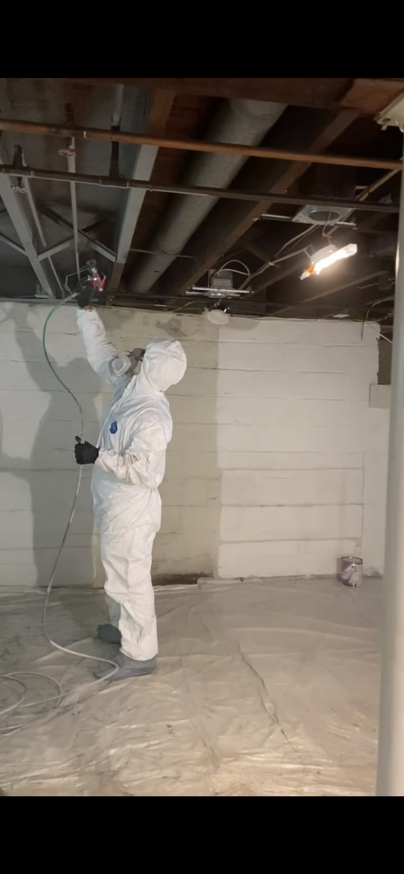 Basement Ceiling Spraying project photo 1
