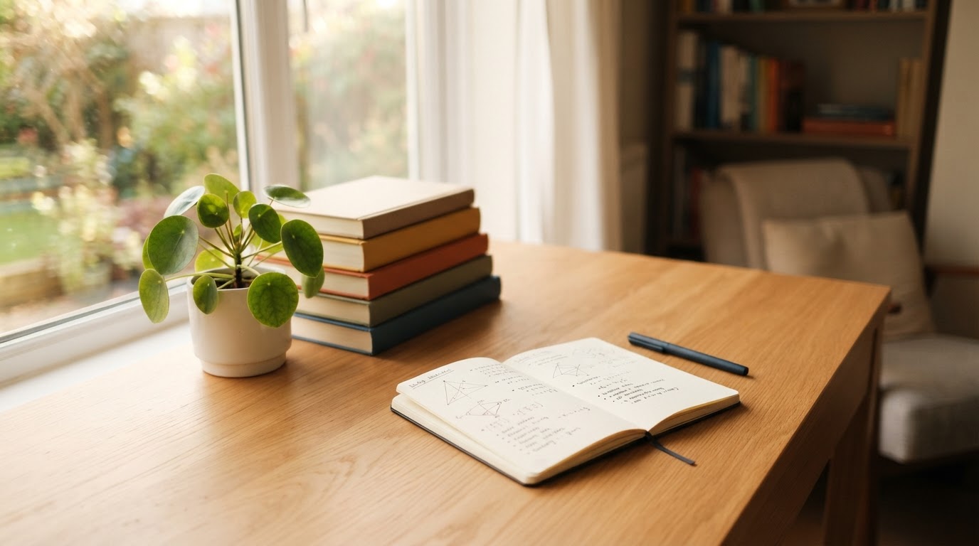 Espace de travail calme et organisé