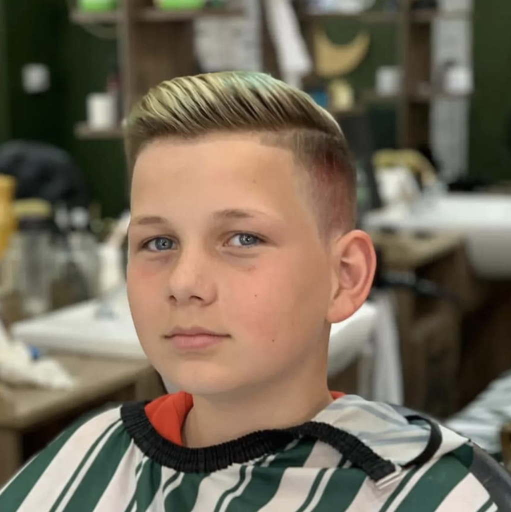 Kids haircut in barber chair at VIP Cut Barber