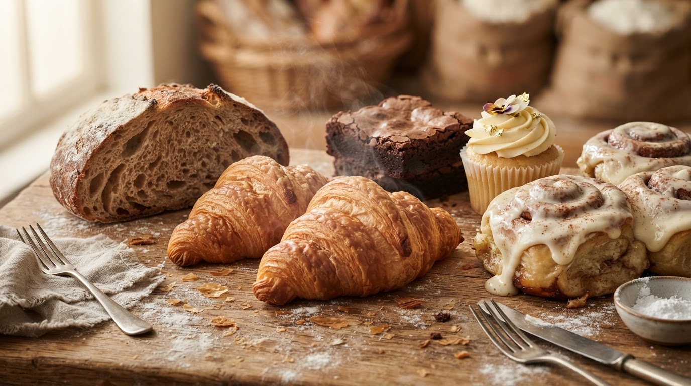 Assorted artisanal baked goods