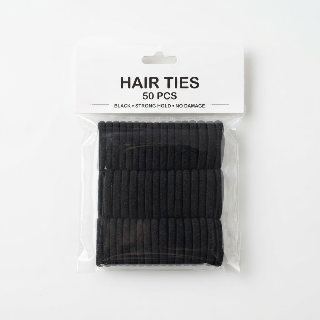 Hair Ties 50PK Black