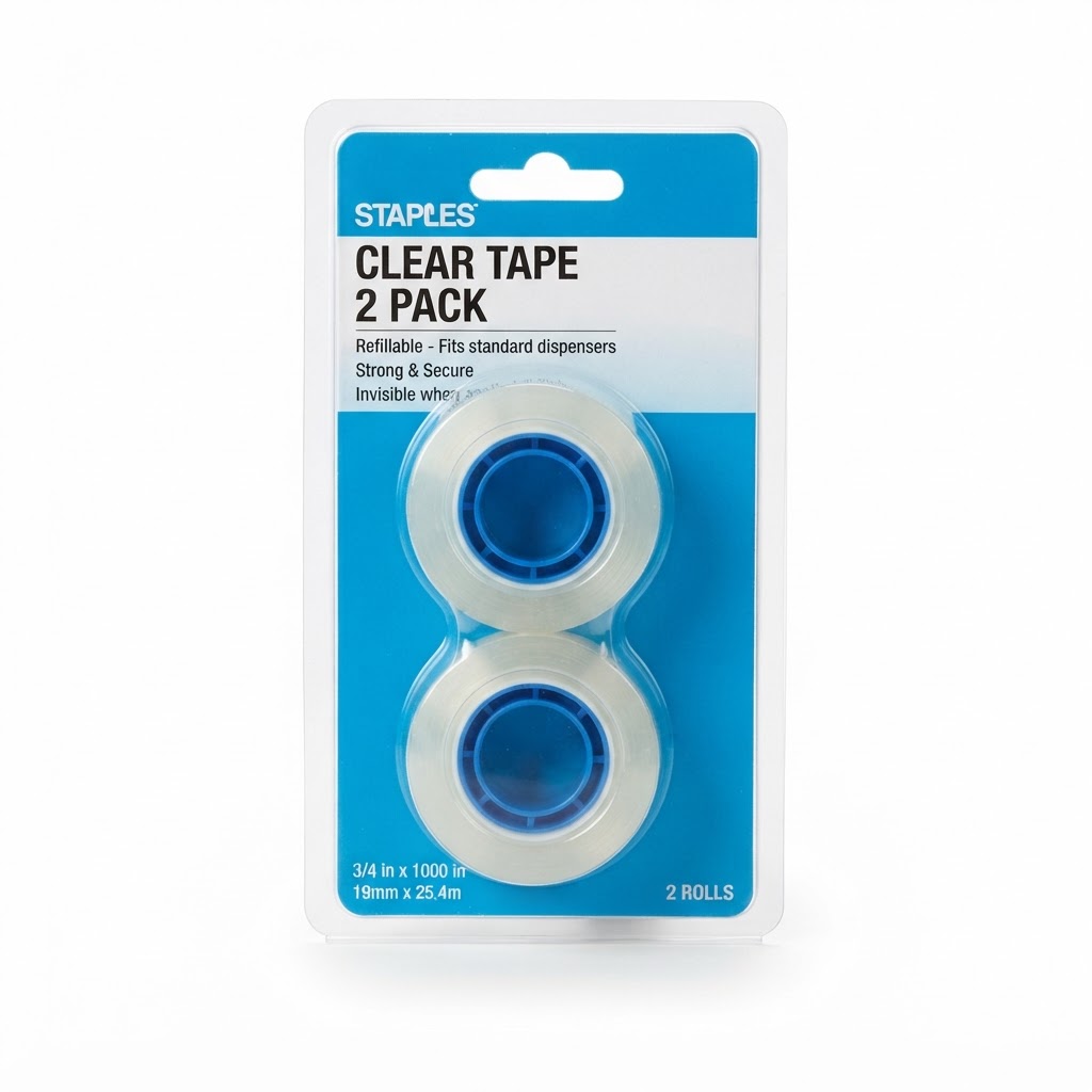 Clear Tape, 3/4-Inch, 2-Pack