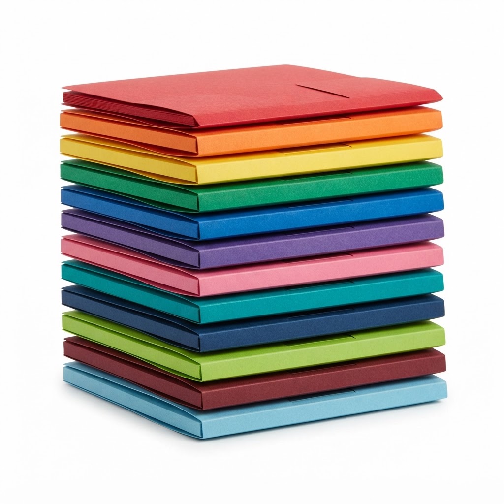 Two-Pocket Folders, Assorted Colors, 6-Pack