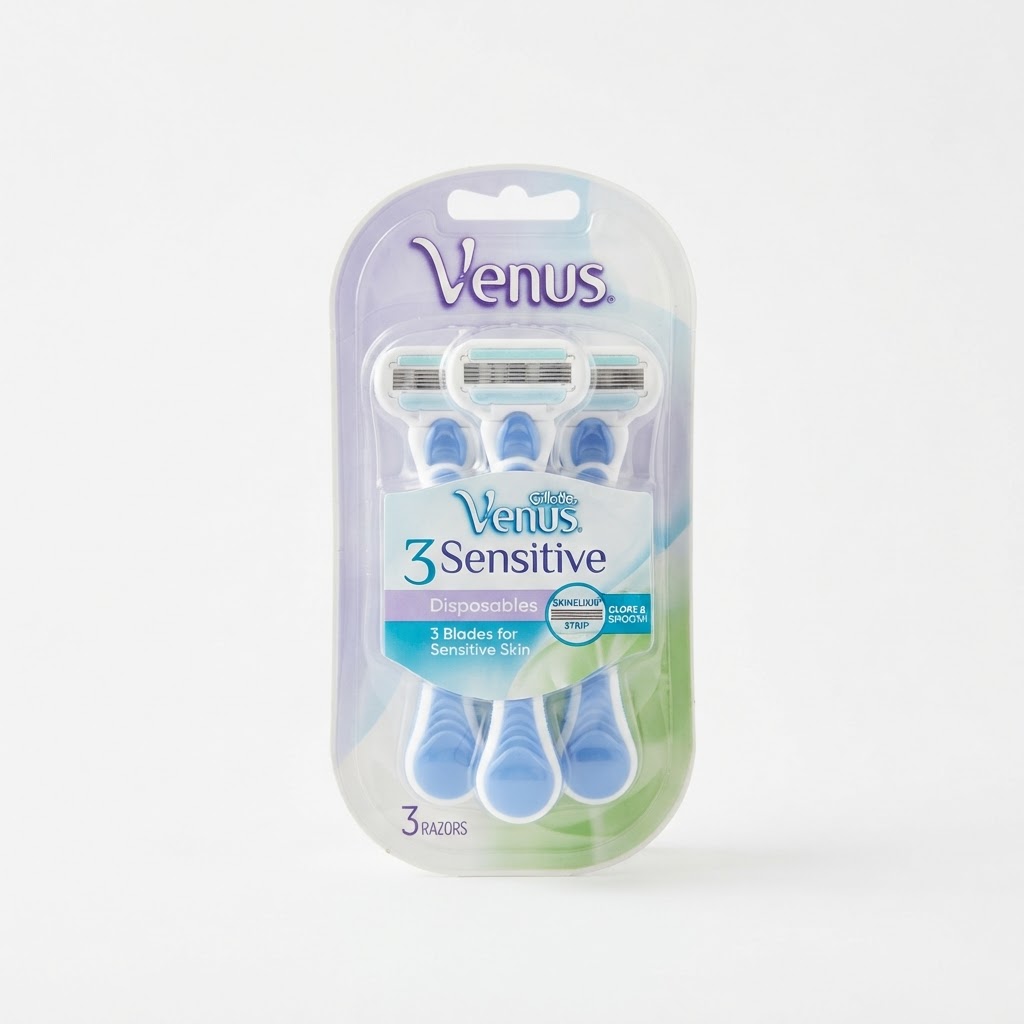 FUSION VENUS WOMEN'S DISPOSABLE RAZORS SENSITIVE 3CT