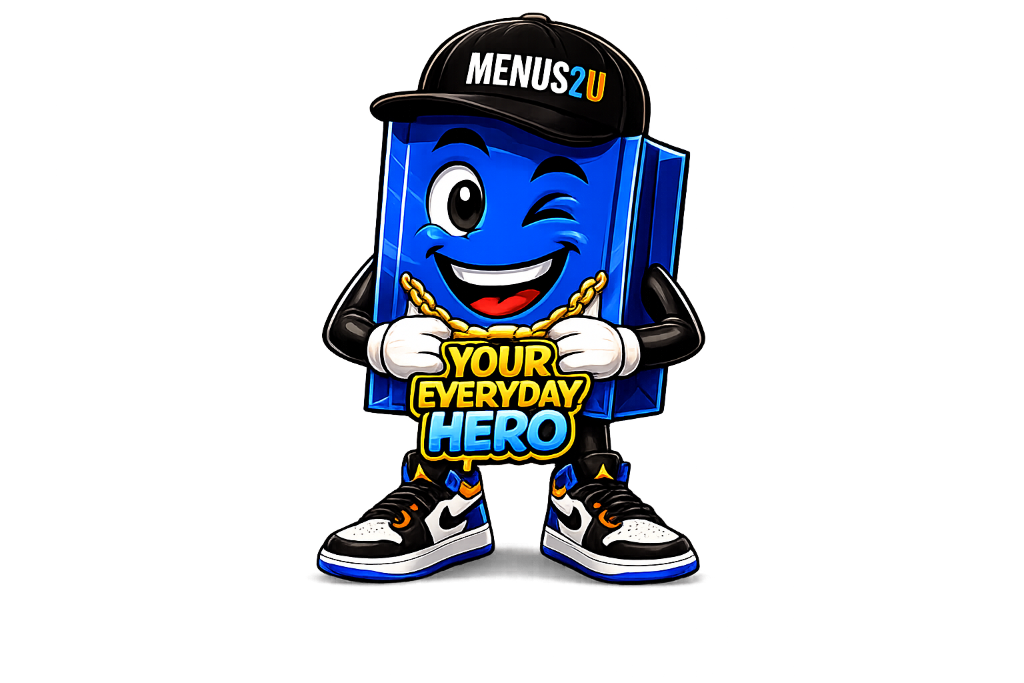Menus2U Mascot — Your Everyday Hero