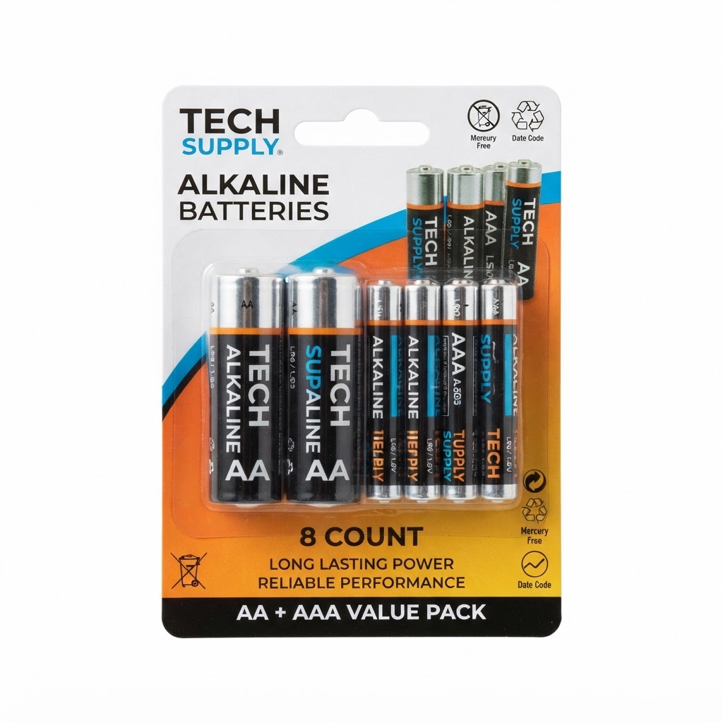 AAA Batteries, Alkaline, 8-Pack
